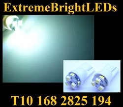 TWO WHITE T10 168 2825 6-SMD SMT High Power bulbs