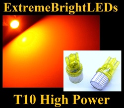 AMBER High Power LED Bulbs T10 T-10 194 168 158 12256 12961 2821 2825 W5W